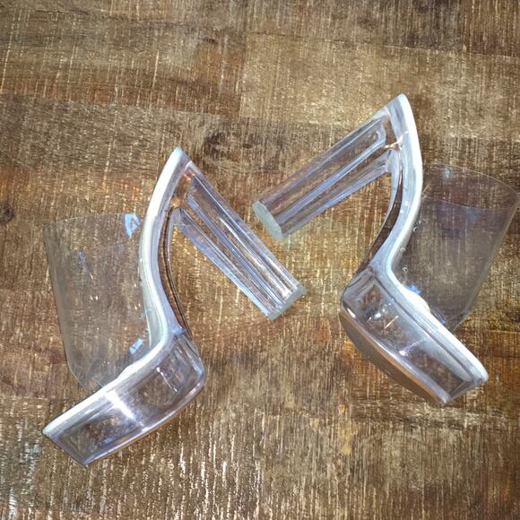 Privileged Lemon Drop Clear Vinyl Heels Womens 9 Dancer Platform Stripper Shoes - Picture 7 of 8